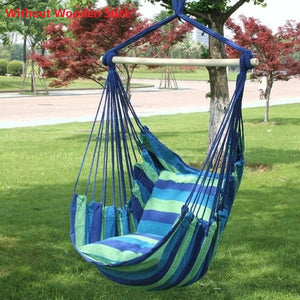 Garden Hanging Chair Swinging Indoor Outdoor Hammocks Thick Canvas Dormitory Swing With 2 Pillows Hammock Without Wooden Sticks