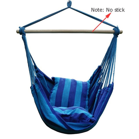 Garden Hanging Chair Swinging Indoor Outdoor Hammocks Thick Canvas Dormitory Swing With 2 Pillows Hammock Without Wooden Sticks