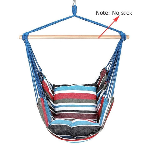 Garden Hanging Chair Swinging Indoor Outdoor Hammocks Thick Canvas Dormitory Swing With 2 Pillows Hammock Without Wooden Sticks