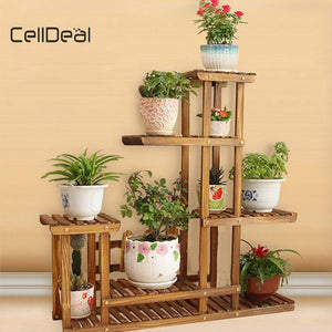 Wooden Plant Stand Flower Rack Multi-layer Flower pot Display Shelf Garden Balcony Decorations