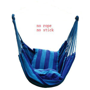 Hammock Hanging Rope Chair Garden Hanging Chair Swing Chair Seat with 2 Pillows for Garden Use (Stick not include)