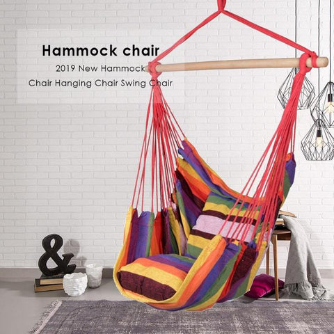 Garden Furniture Hanging Chair Hammock Rope Hanging Chair Seat Swing Chair with 2 Pillows for Indoor Outdoor Swing Chair