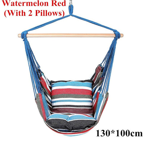 Garden Furniture Hanging Chair Hammock Rope Hanging Chair Seat Swing Chair with 2 Pillows for Indoor Outdoor Swing Chair