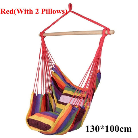 Garden Furniture Hanging Chair Hammock Rope Hanging Chair Seat Swing Chair with 2 Pillows for Indoor Outdoor Swing Chair