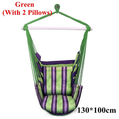 Garden Furniture Hanging Chair Hammock Rope Hanging Chair Seat Swing Chair with 2 Pillows for Indoor Outdoor Swing Chair