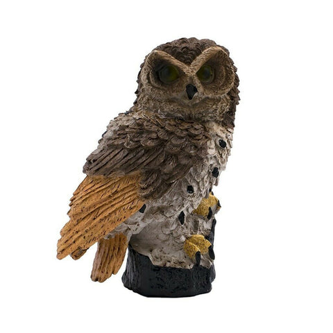 Owl Sculptures Shape Solar-Powered Waterproof lamp for Outdoor Yard Garden Lighting Decoration Bird Resin gardening Decor