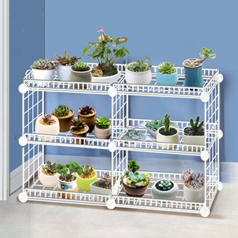 Household Wrought Iron Multi-layer Plant stand With Four Sides Of  Fence Rack Balcony Indoor Garden Flower Pot Shelf  Detachable