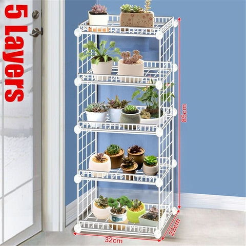 Household Wrought Iron Multi-layer Plant stand With Four Sides Of  Fence Rack Balcony Indoor Garden Flower Pot Shelf  Detachable