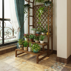 Floor flower stand wooden balcony flower rack solid wood flower rack indoor plant stand for living room flower pot plant rack