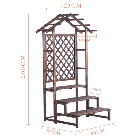 Floor flower stand wooden balcony flower rack solid wood flower rack indoor plant stand for living room flower pot plant rack