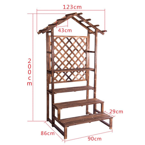 Floor flower stand wooden balcony flower rack solid wood flower rack indoor plant stand for living room flower pot plant rack