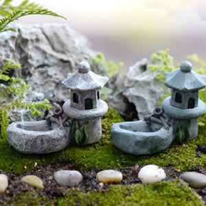 Figurines Pond Tower Lawn Decor Landscape Garden Miniature Lifelike Resin Courtyard DIY Micro Landscape Toys Mini Bonsai Crafts