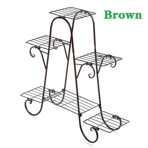 6 Layers European Wrought Iron Flower Stand Indoor Multi-story Flower Stand Rack Floor-standing Balcony Flower Pot Shelves