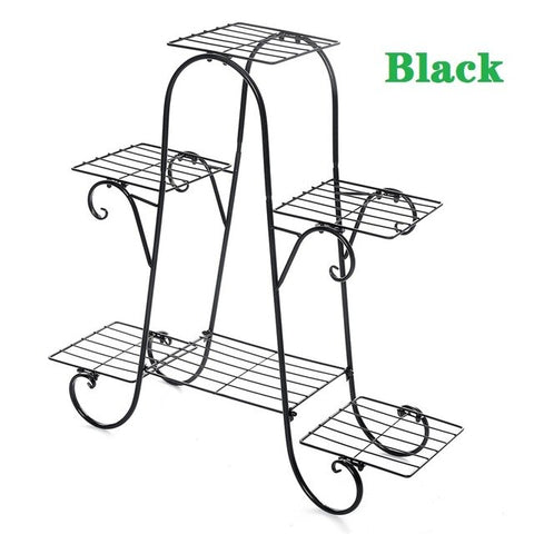 6 Layers European Wrought Iron Flower Stand Indoor Multi-story Flower Stand Rack Floor-standing Balcony Flower Pot Shelves