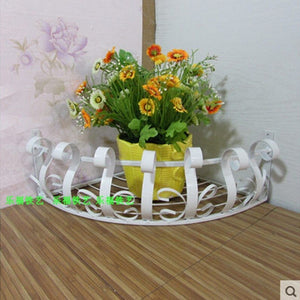 Iron Art Flower Rack Wall Hanging Wall Corner Shelf Chlorophytum Green Laojia Balcony Corner Triangle Meaty Flowerpot Shelves