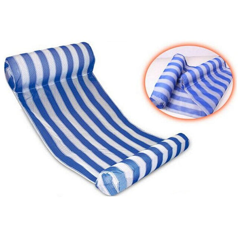 Stripe Floating Sleeping Bed Water Hammock Lounger Chair Inflatable Air Mattress Summer Holiday Swimming Pool Beach  Drifter