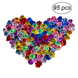 WINOMO 95pcs/lot Acrylic Crystal Crafts Stone Colorful Rock for Home Wedding Christmas Decorations