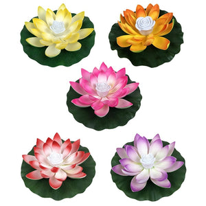 LED Energy Saving Lotus Lamp For Garden Pool Pond Fountain Decoration 18-28cm Artifical Floating Lotus Solar Powered Dropshippin