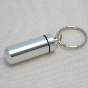 Free shipping 1pcs can choose 6colors Aluminium Pill box case Cache Container Geocache Geocaching Key rings keychain holder vial