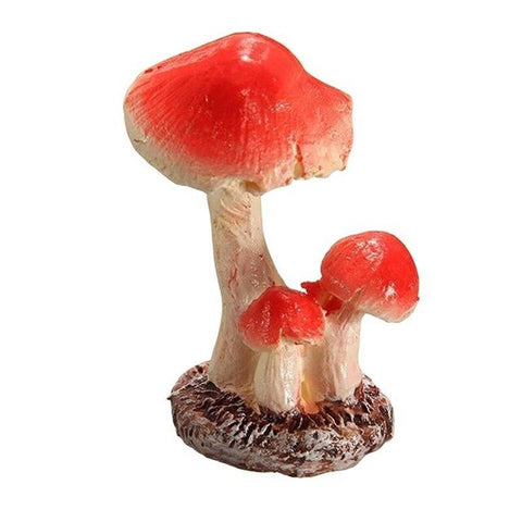 BESTOYARD 3 Head Red Mushroom Toadstool Miniature Fairy Garden Terrarium Figurine Dollhouse Decor