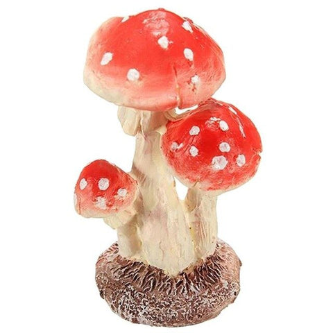 BESTOYARD 3 Head Red Mushroom Toadstool Miniature Fairy Garden Terrarium Figurine Dollhouse Decor