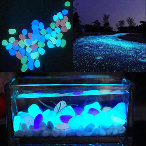 10Pcs Luminous Glowing Artificial Pebbles Stone Glow In The Dark Aquarium Fish Tank Bonsai Garden Decor Home Ornament