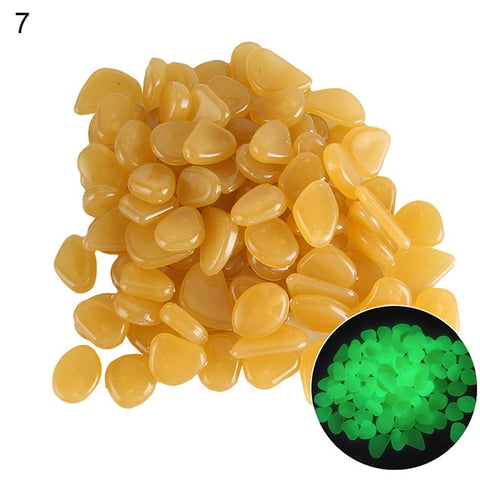 10Pcs Luminous Glowing Artificial Pebbles Stone Glow In The Dark Aquarium Fish Tank Bonsai Garden Decor Home Ornament